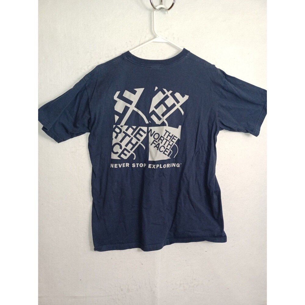 Mens The North Face T Shirt Large Blue Never Stop Exploring